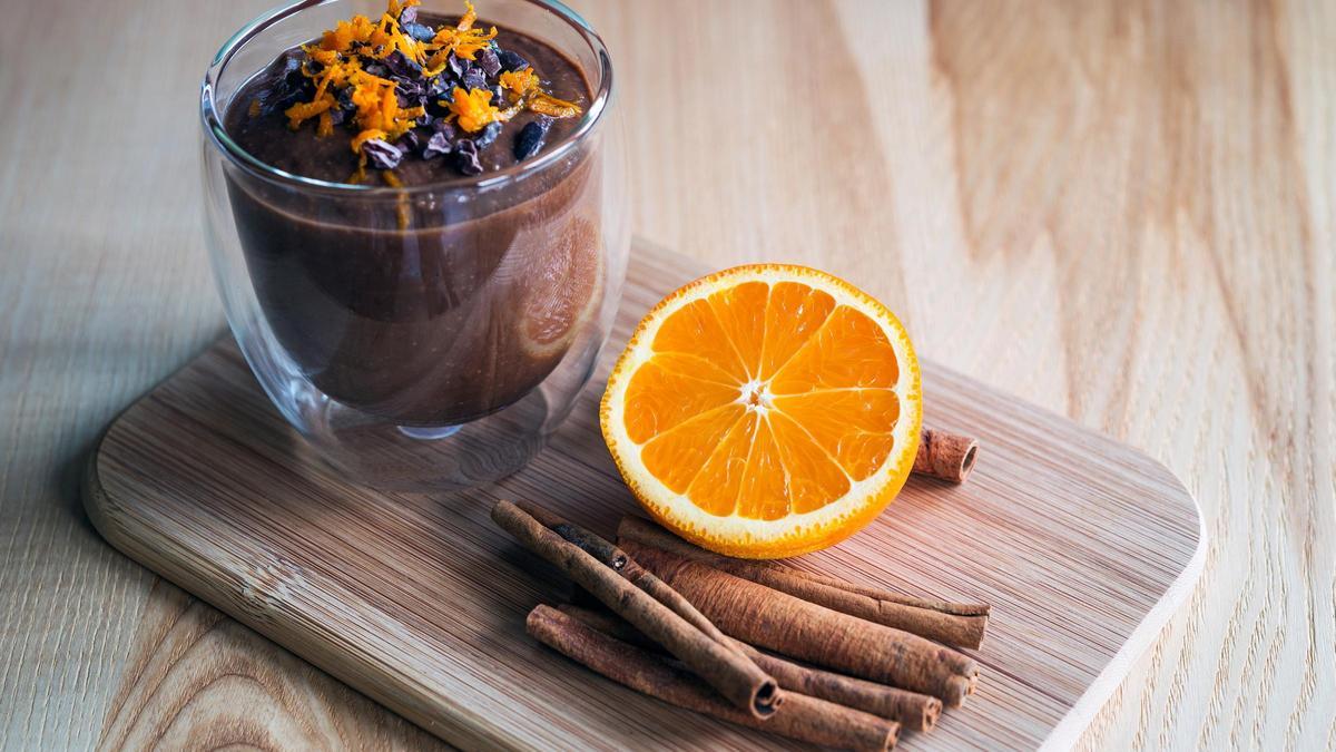 Mousse de chocolate y naranja.