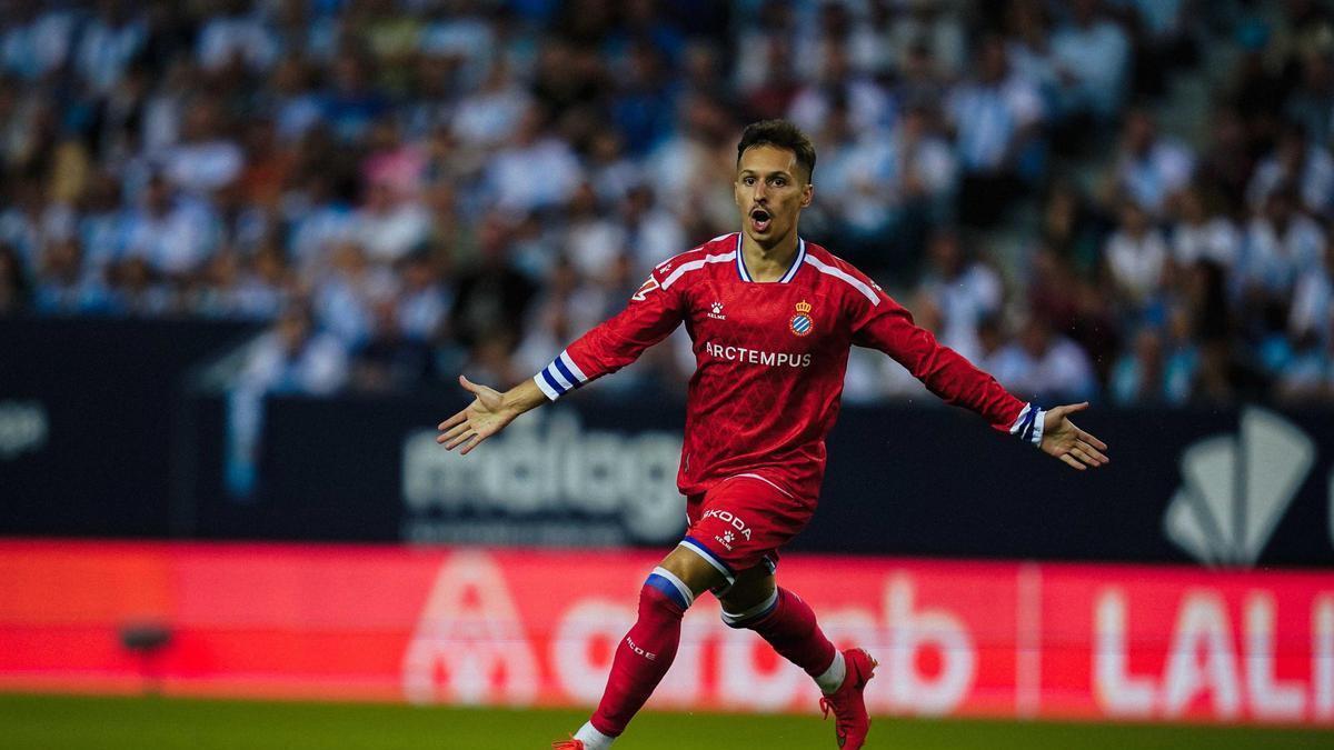 Bryan Zaragoza, autor de un golazo ante el Málaga