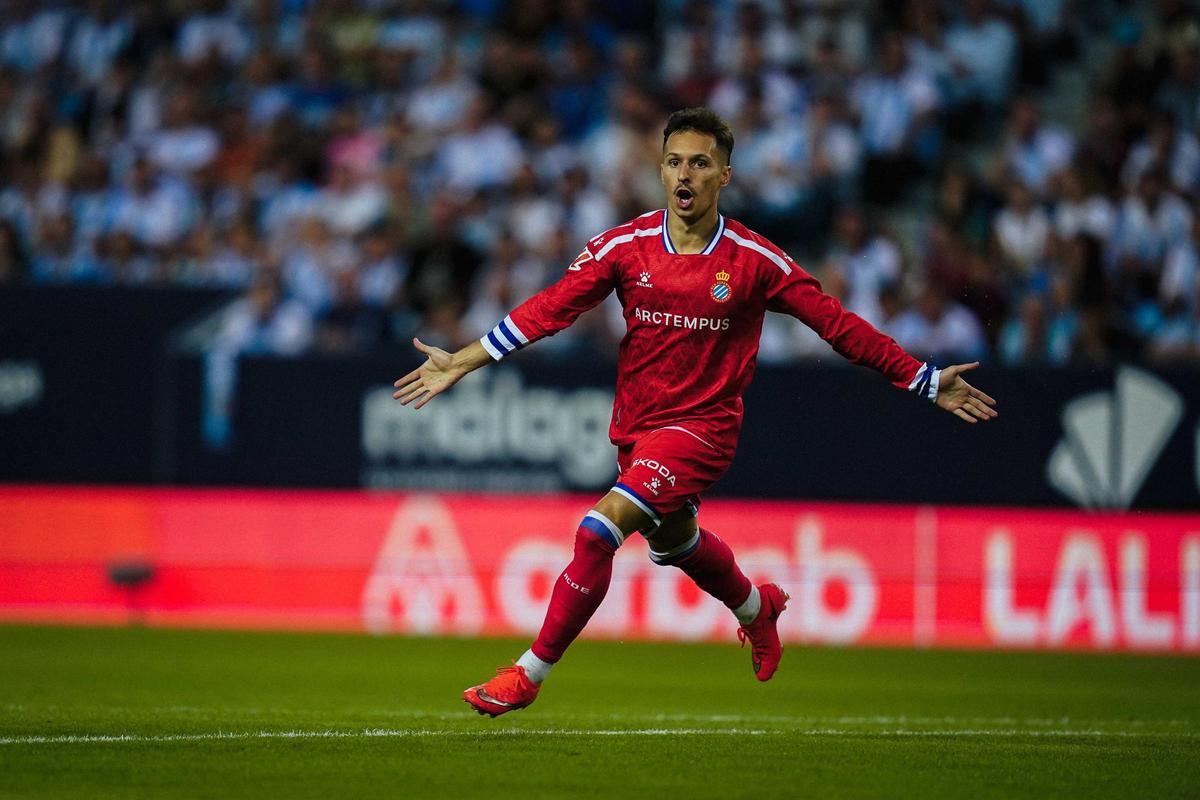 Bryan Zaragoza, autor de un golazo ante el Málaga