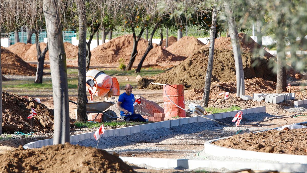 Obras del parque circuito del Tablero, incluida en los Edusi y que se encuentra en ejecución en la actualidad.