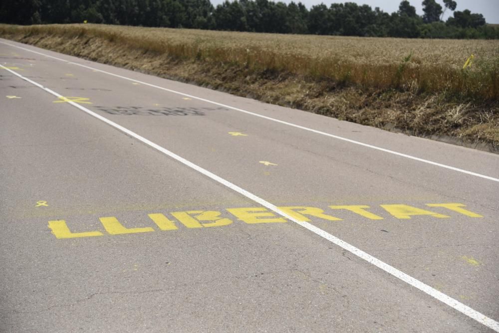 L'entorn de la presó de Lledoners es lleva tenyit