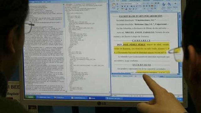 Imagen de un programa creado para proteger datos de notarios, en foto de archivo