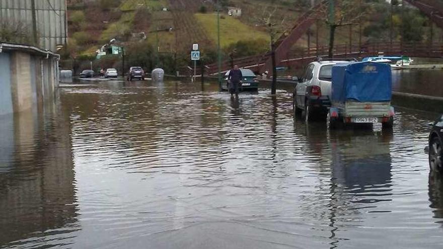 Inundaciones en la Ribera, en Betanzos, este fin de semana.