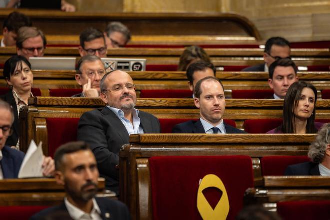 El grupo parlamentario del PP en el Parlament.