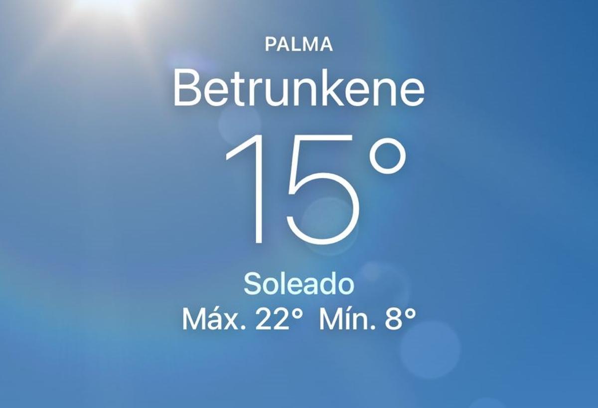 22 Grad Celsius werden in "Betrunkene" am Montag (6.4.) erwartet.