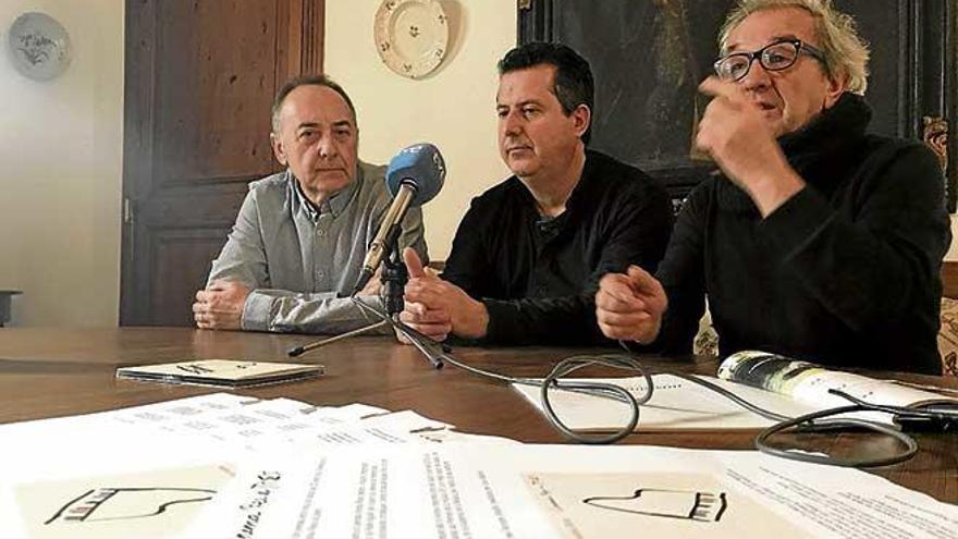 Rafel Aguiló, Andreu Riera y Joan Bibiloni, ayer.