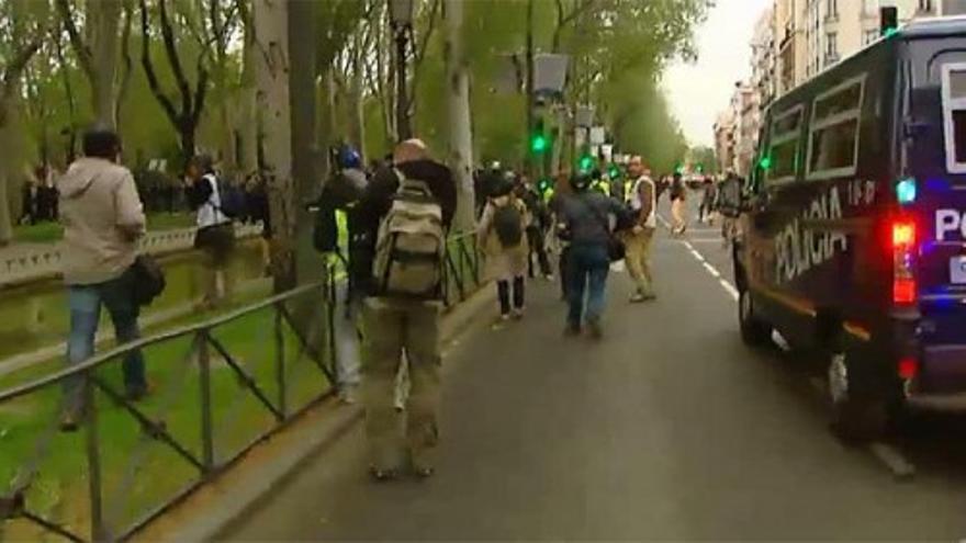 Los incidentes del 25A se trasladan al Paseo del Prado