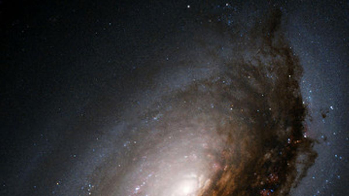 Un agujero negro rodeado de una galaxia convencional.