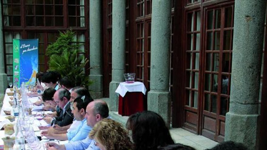 Los expertos durante la cata de la añada 2010 de los Vino de la Denominación Arribes del Duero, ayer en el Parador.