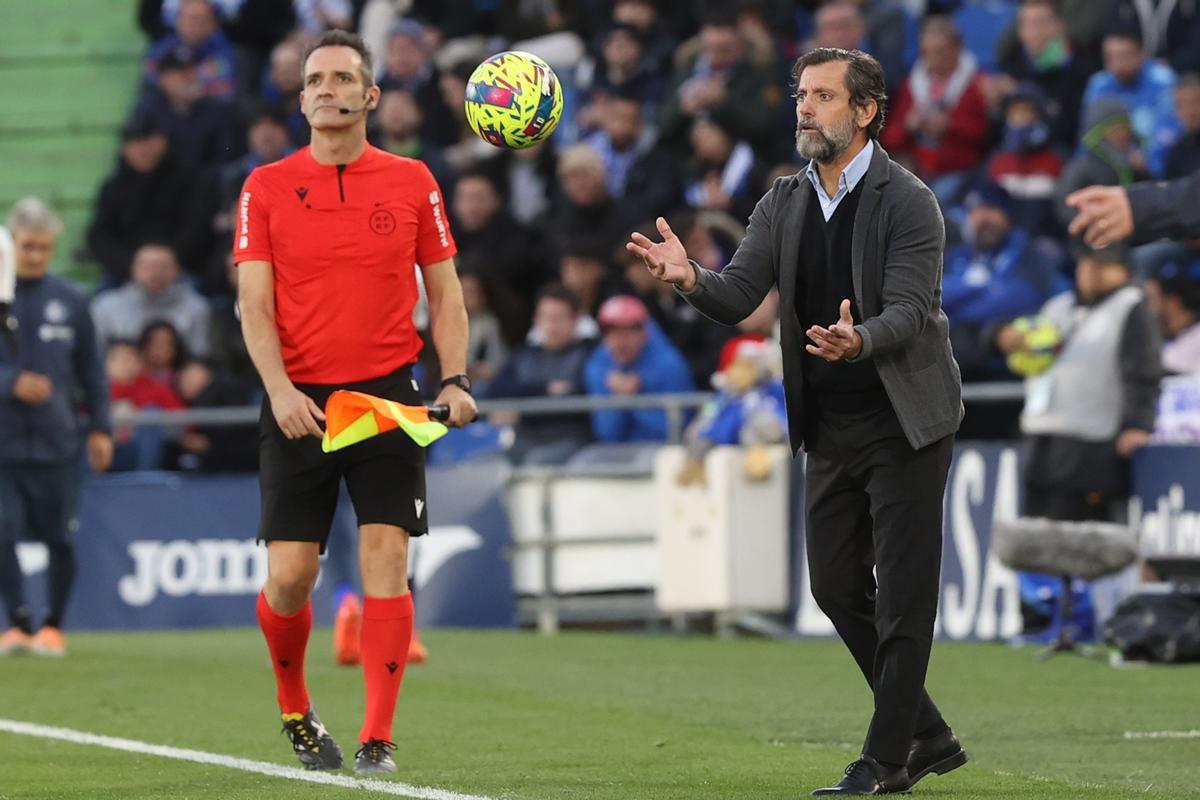Quique, durante el partido ante el Mallorca