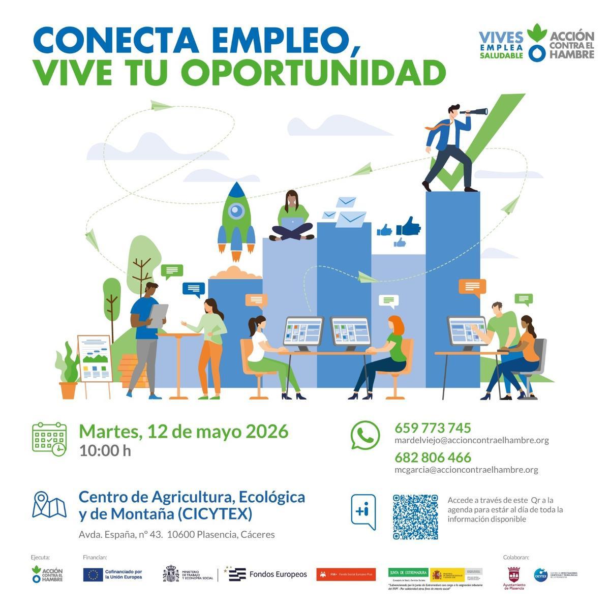 Cartel de la próxima feria de empleo de Plasencia.