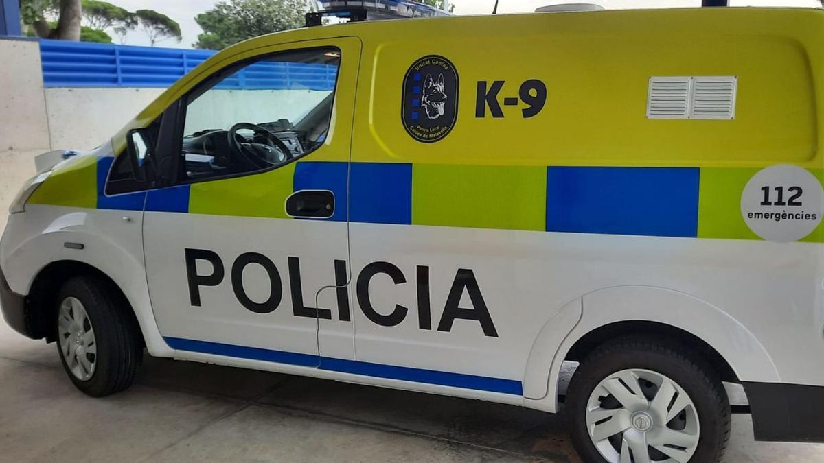 La furgoneta elèctrica de la unitat canina de la Policia Local de Caldes de Malavella. | AJUNTAMENT DE CALDES
