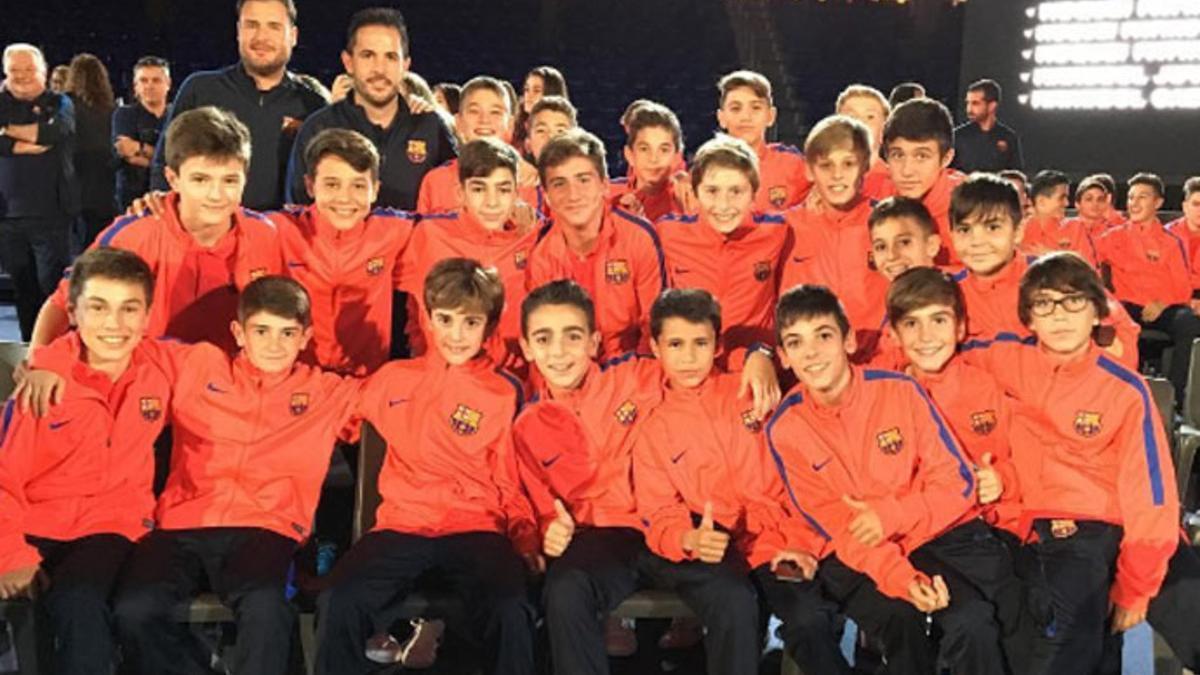 La plantilla del Infantil B, en la presentación de la Masia360