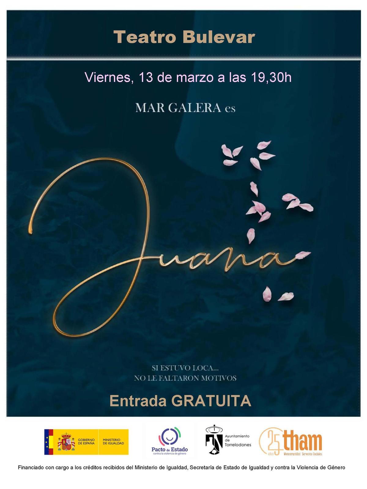 La obra será gratuita y podrá disfrutarse en el Teatro Bulevar de Torrelodones el próximo viernes 13 de marzo