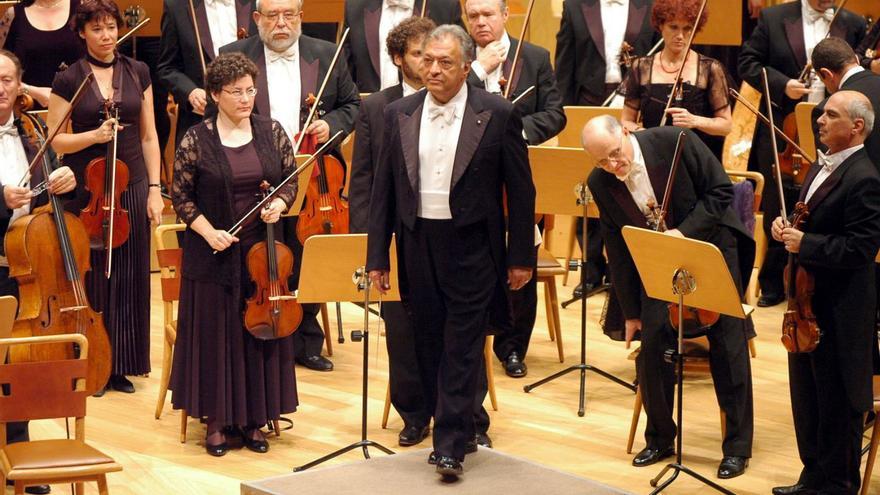 Zubin Mehta en su último concierto en la sala Mozart del Auditorio de Zaragoza en 2008. | EL PERIÓDICO