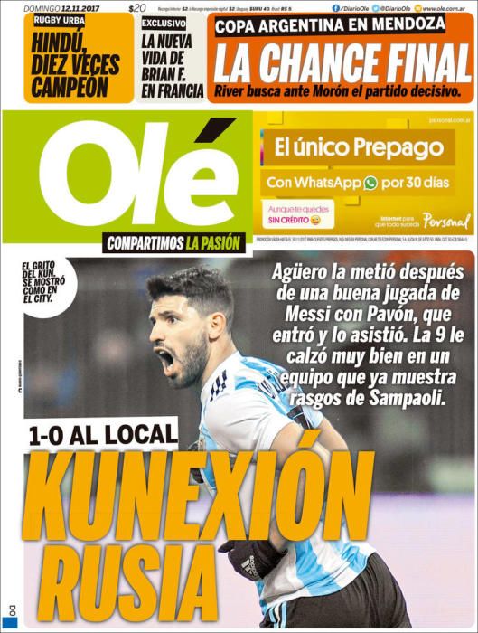 Portadas domingo 12 de noviembre de 2017