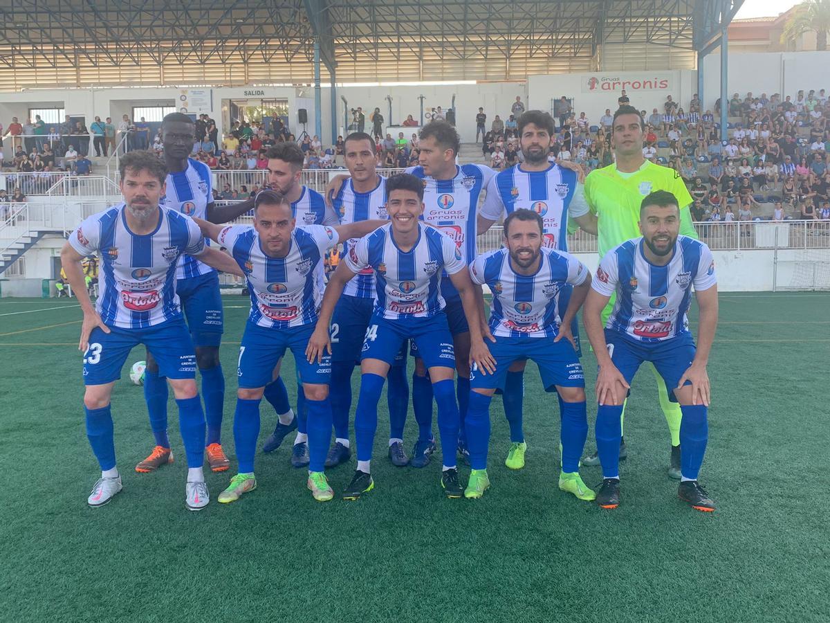 Once inicial del Crevillente, en el partido de este domingo frente al Ribarroja