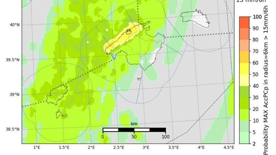 La Aemet alerta de precipitaciones intensas, con barro y tormenta en Ibiza y Formentera