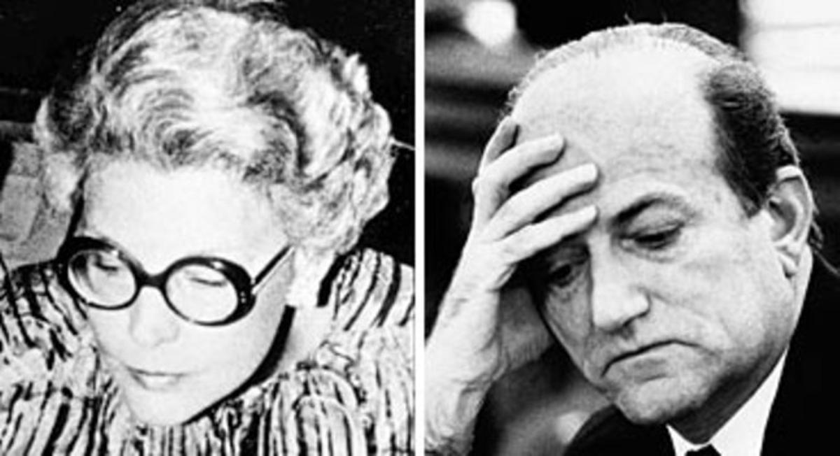 Sunny von Bülow, en una imatge sense datar, i el seu marit Claus, durant el judici, el 1982. Sunny von Bülow, en una imatge sense datar, i el seu marit Claus, durant el judici, el 1982.