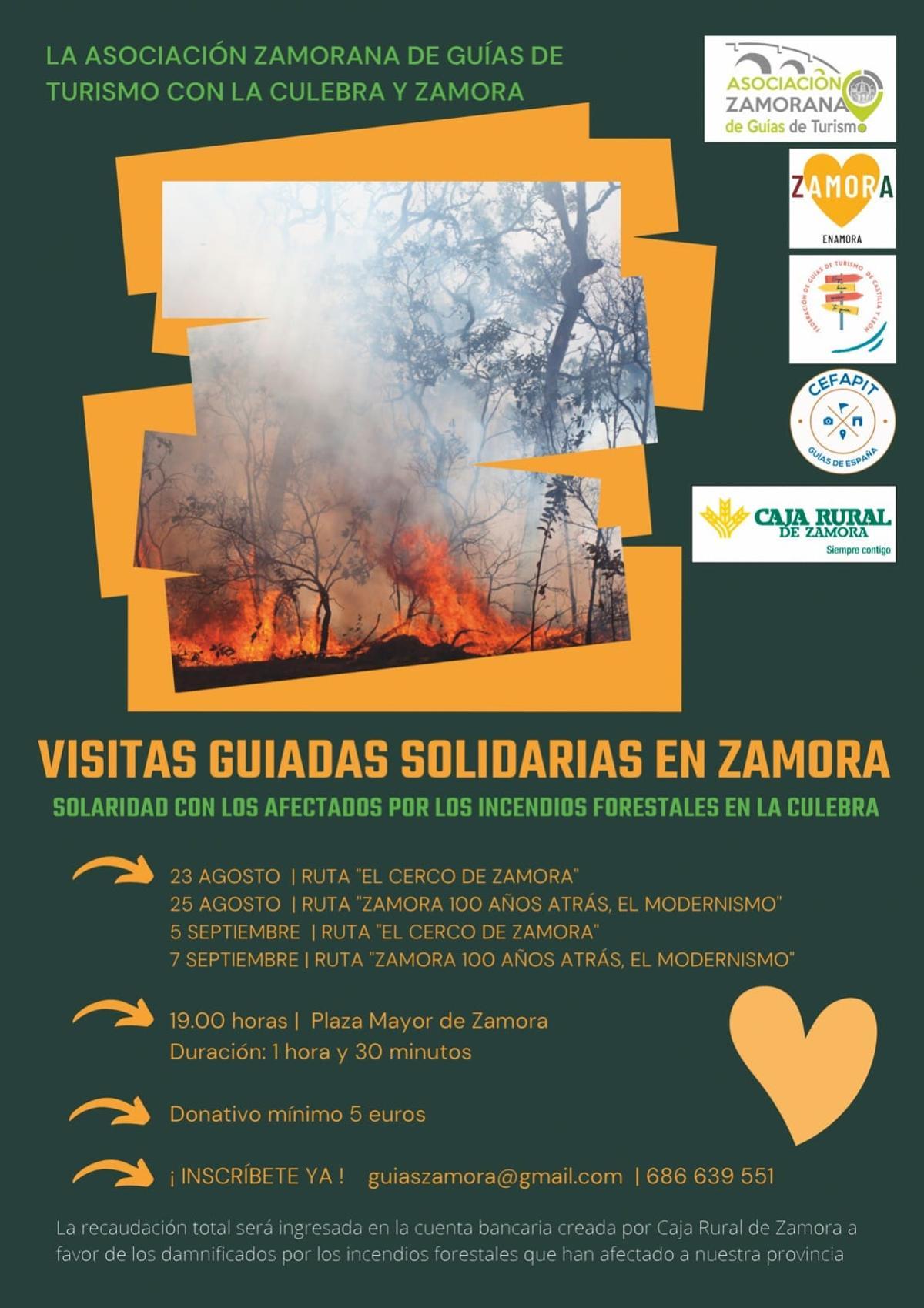 Visitas guiadas solidarias en Zamora por los incendios en La Culebra.