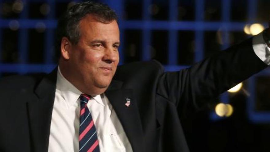 Chris Christie celebra su triunfo.