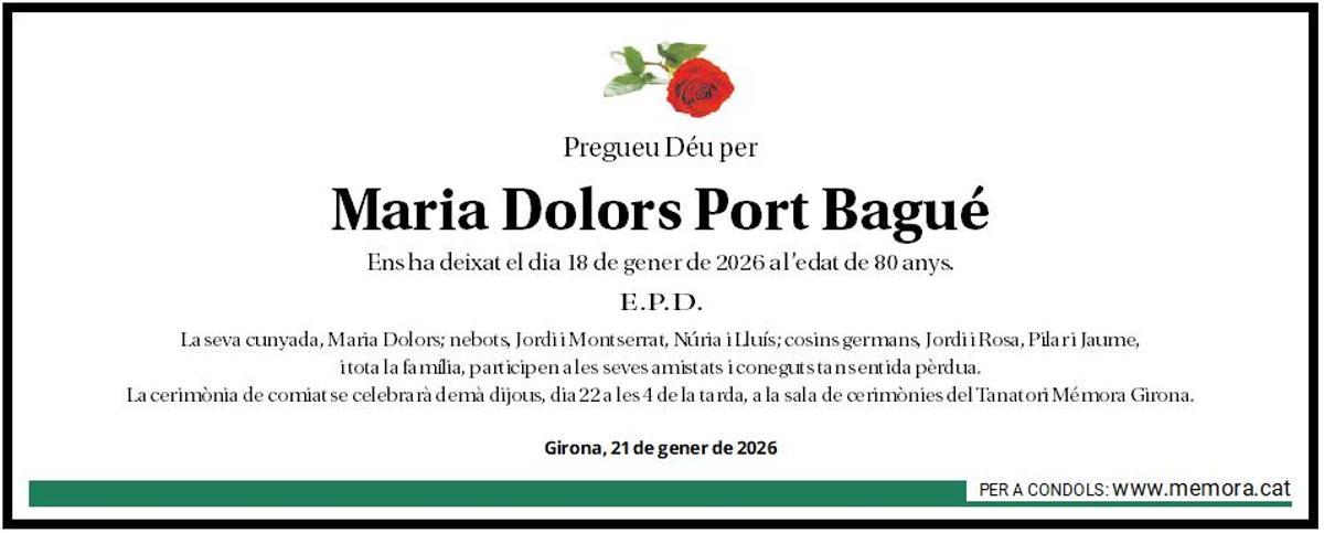 Maria Dolors Port Bagué