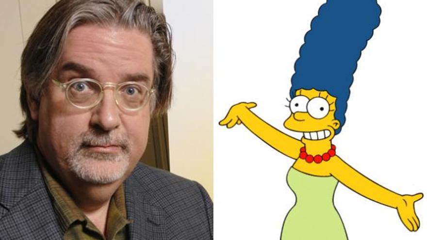 El dibujante Matt Groening y el personaje de Marge.