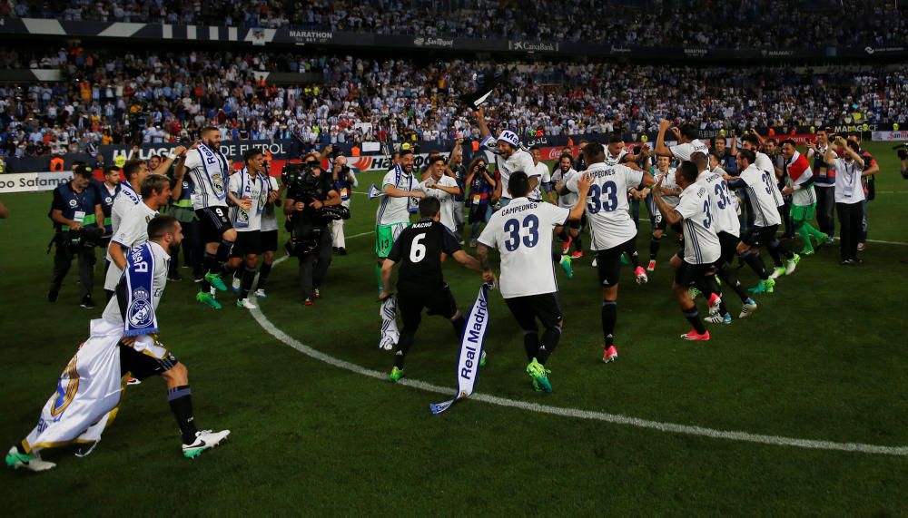 El Real Madrid celebra la Liga en Málaga