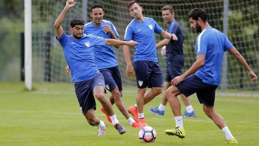 El Chory Castro, durante un entrenamiento reciente con el Málaga CF.