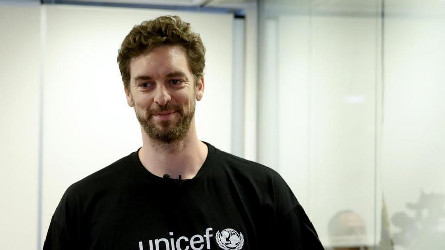 Gasol, durante un acto de Unicef en Madrid. // Juanjo Martín