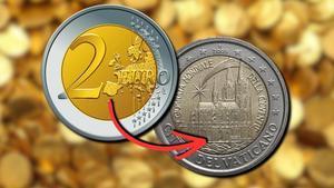 Moneda de 2 euros acuñada en el Vaticano en 2005