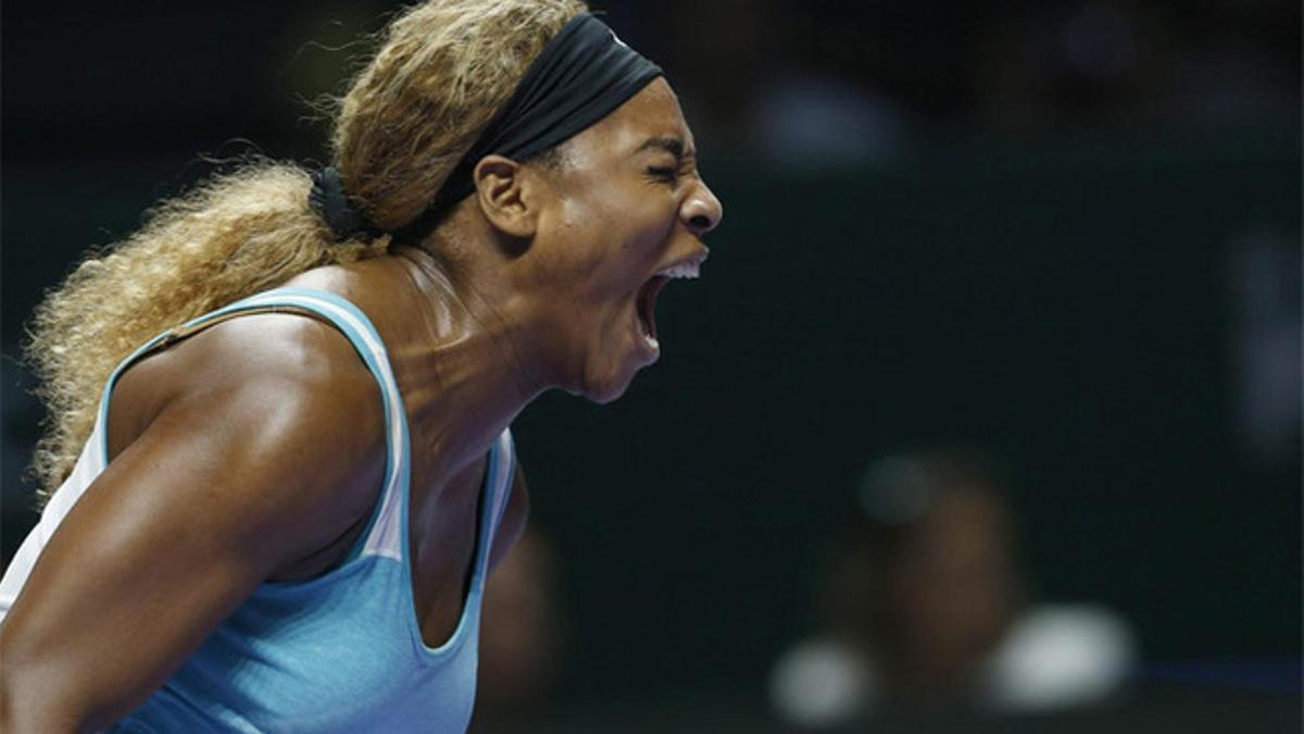 Serena Williams, celebrando el triunfo contra Wozniacki en Singapur