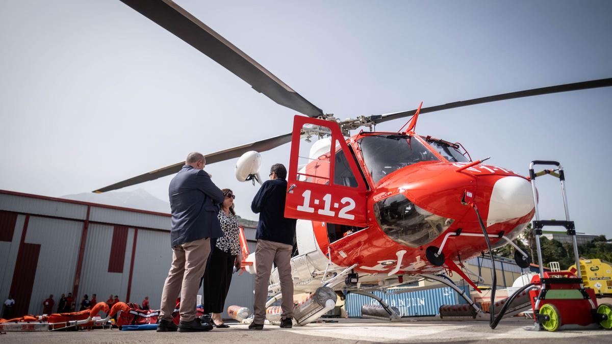 Presentación del nuevo modelo de helicópteros del Gobierno de Canarias.