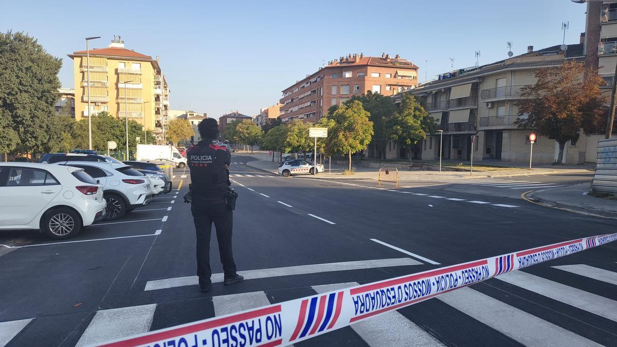 Corte de la calle de la Divina Pastora de Manresa el día del apuñalamiento de Carles Vilajosana