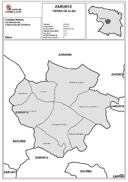 Mapa de las ubost en Zamora