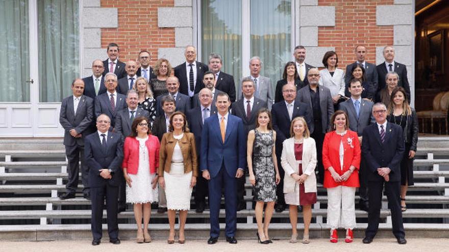 Los Reyes en el Palacio de la Zarzuela con los directores y representantes de los 33 centros &quot;Severo Ochoa&quot; y unidades &quot;María de Maeztu&quot;.