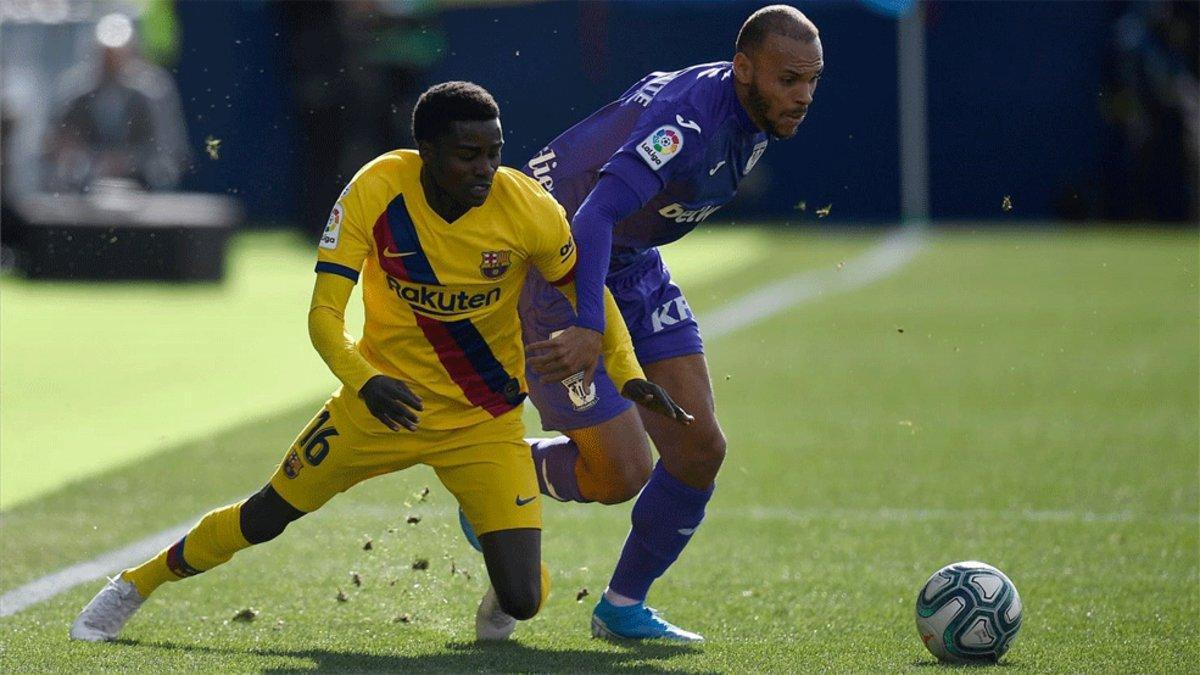 Braithwaite, en un partido contra el Barça