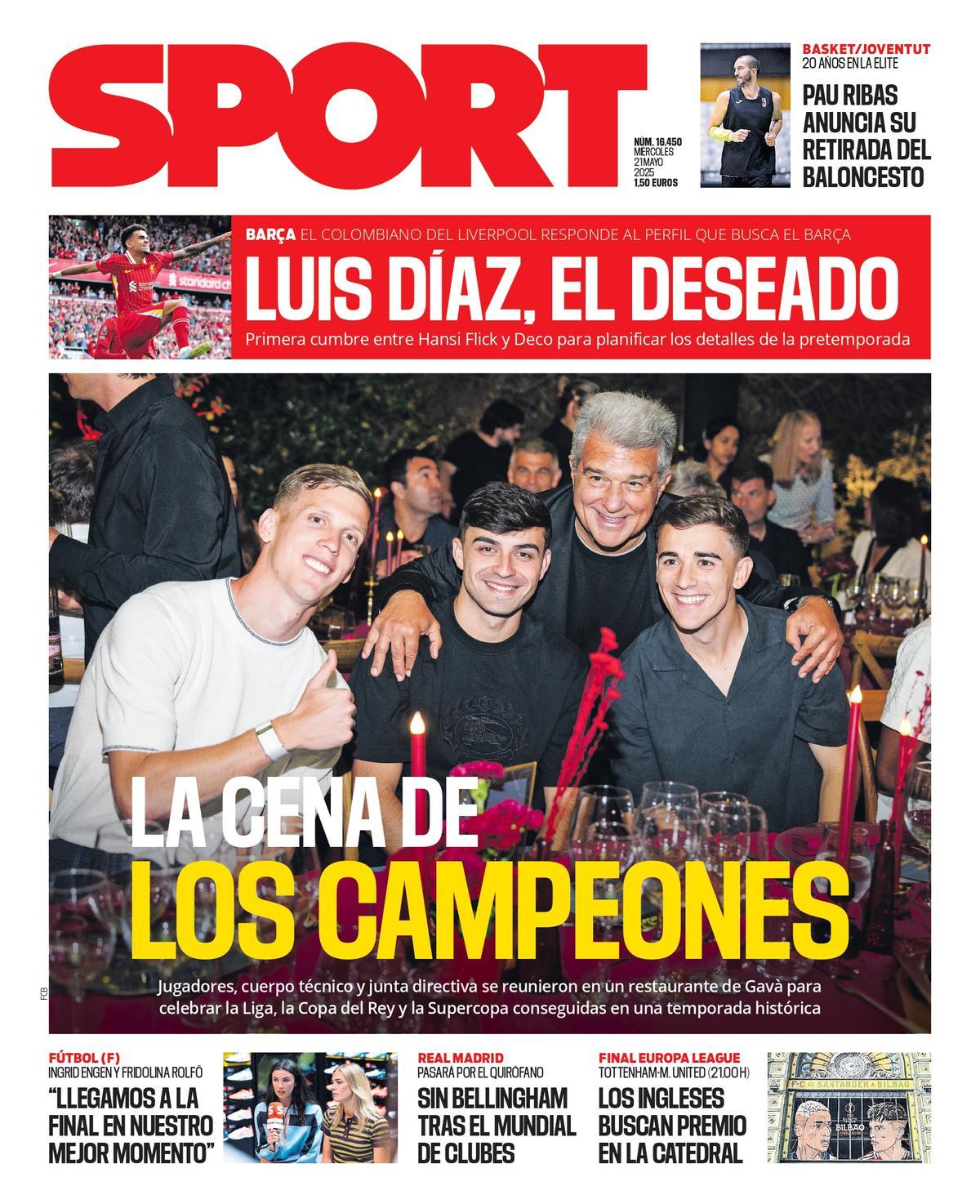 La portada de SPORT de hoy
