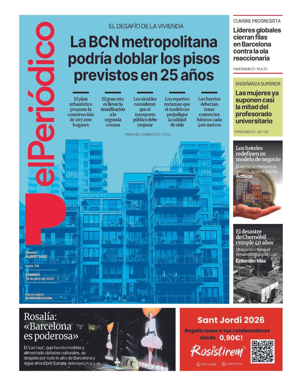 La portada de EL PERIÓDICO del 19 de abril de 2026
