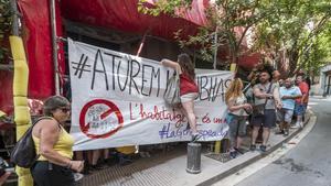 Protesta del Sindicato de Inquilinos en Nou Barris.