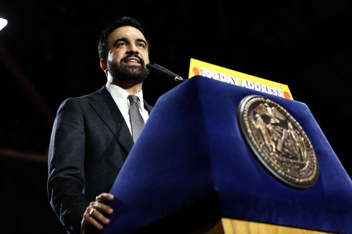 El alcalde de Nueva York, Zohran Mamdani, en un acto público en su ciudad este domingo.