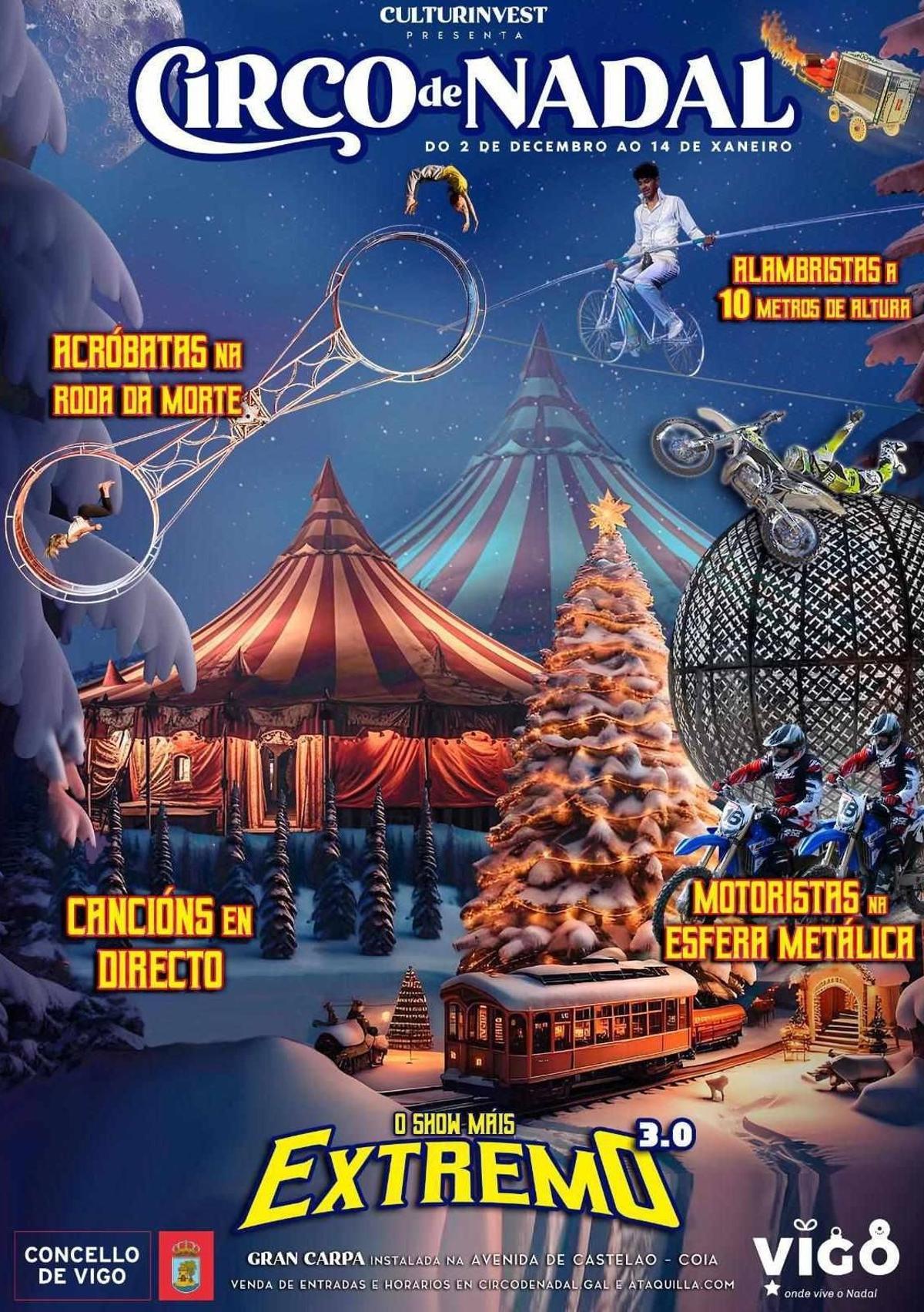 Cartel del Circo de Nadal de Vigo 2023.