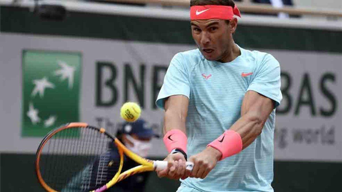 Rafa Nadal durante su debut en Roland Garros.