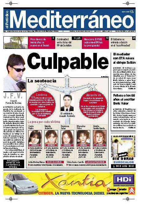 &#039;MEDITERRÁNEO&#039; fue el periódico que hizo una cobertura más amplia del caso.