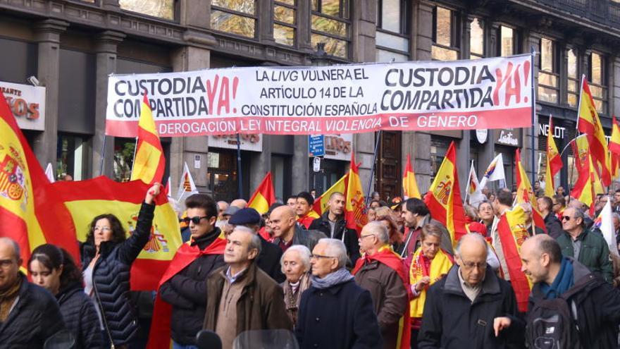 La pancarta contra la llei de violència de gènere que ha molestat Cs