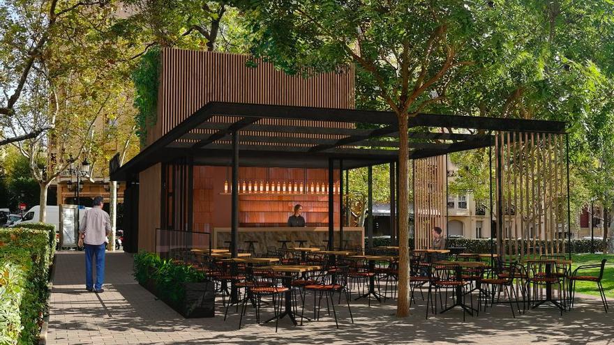 Así será el futuro quiosco bar de la plaza de Los Sitios de Zaragoza