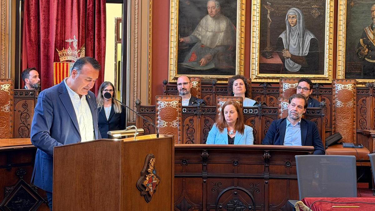 Xisco Dalmau, en su primera intervención como portavoz del PSOE en Palma.