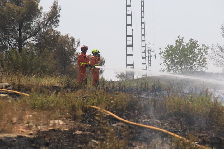 Incendio forestal entre Pinet, La drova y Marxuquera