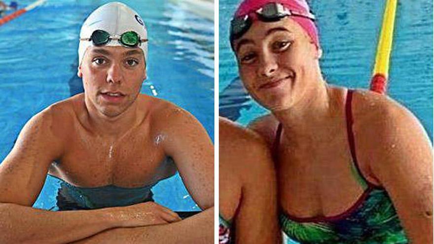 Sergio Campos, del Club Natación Santa Olaya, y Paula Otero, del Club Natación Arteixo.