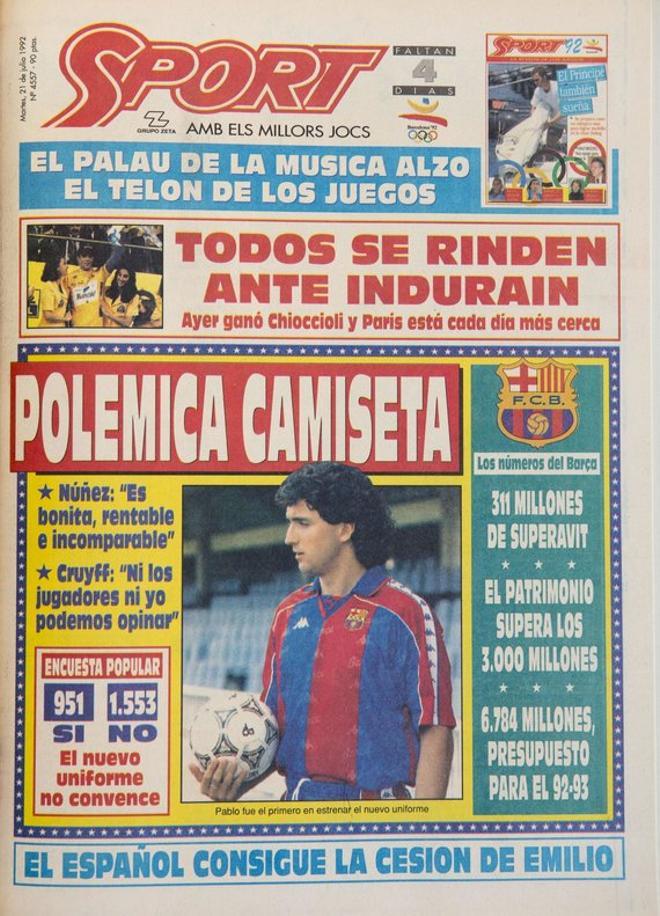 1992 - El Barcelona estrenaba una equipación con polémica en el contexto de los Juegos Olímpicos de Barcelona